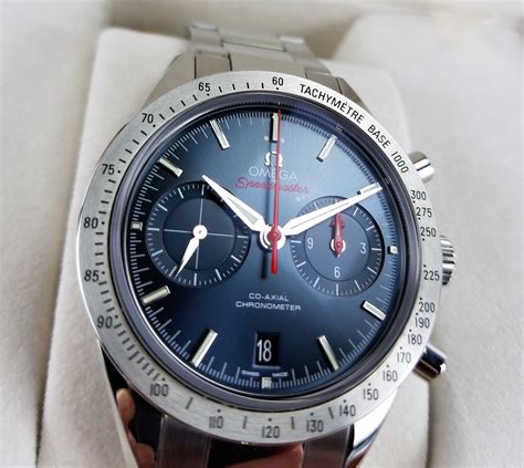 omega speedmaster watch blue face|Omega Speedmaster blue dial.